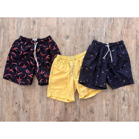Surf Style Bundle Swim Trunks Men’s Size Small Chili Pepper Elastic Waist Shorts - Picture 1 of 15